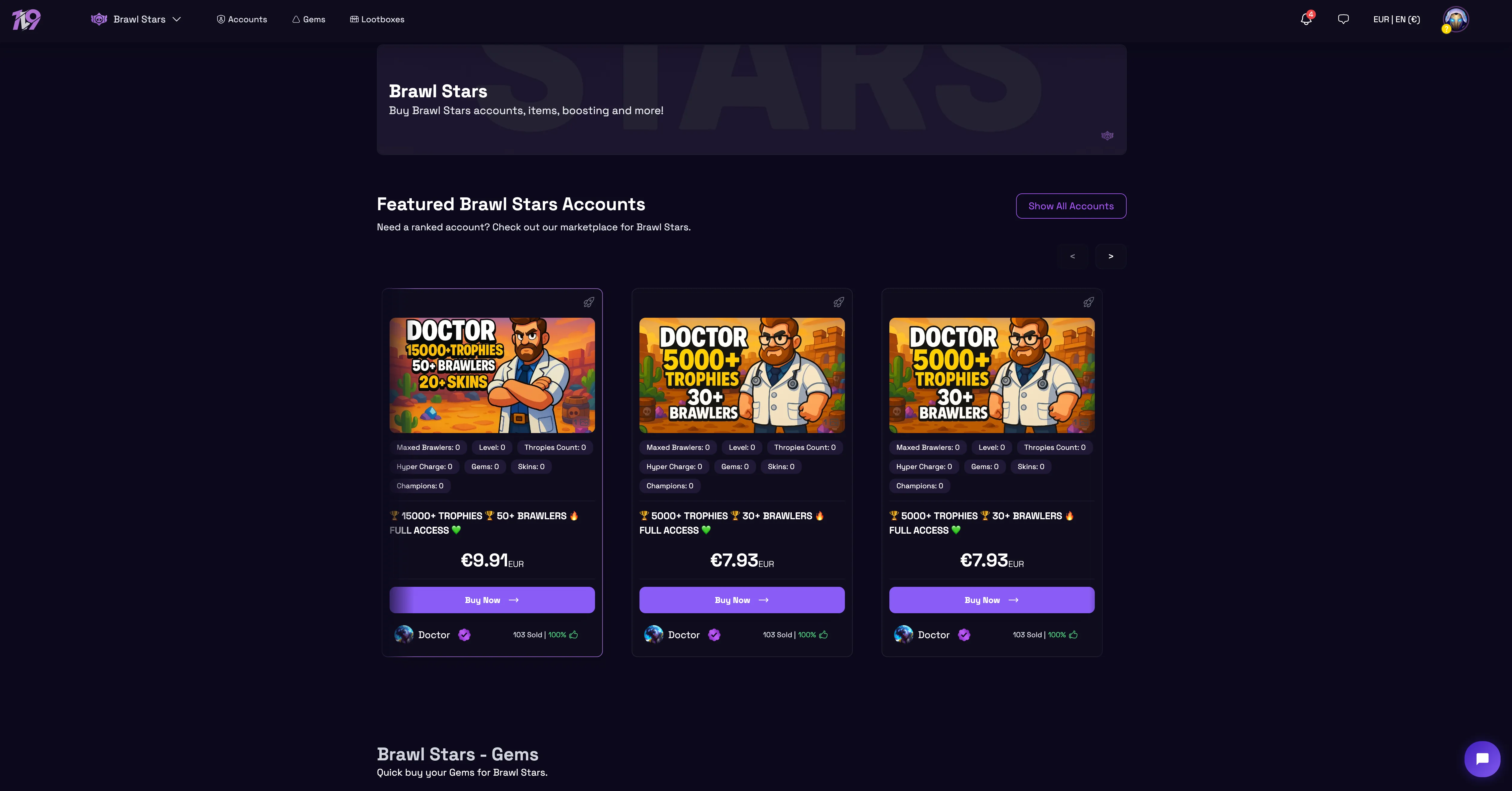 1v9 brawl stars gems